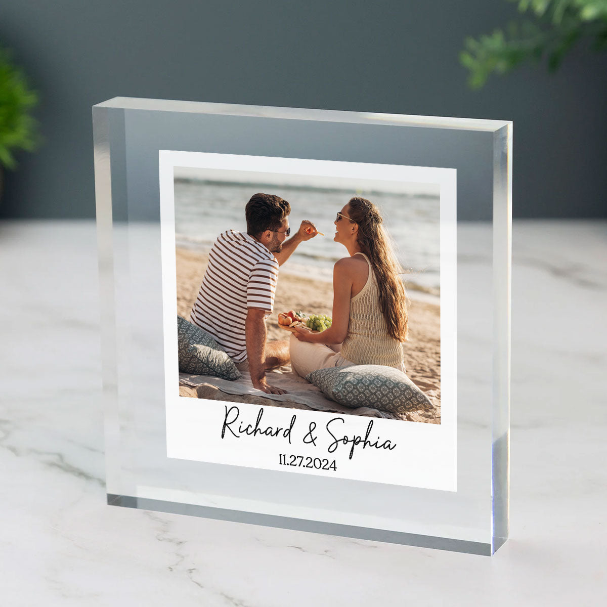 Couple Photo Frame Upload Personalized Acrylic Square Block Plaque, Heartfelt  Gift For Couple, For Him, For Her, Boyfriend, Girlfriend, Husband, Wife