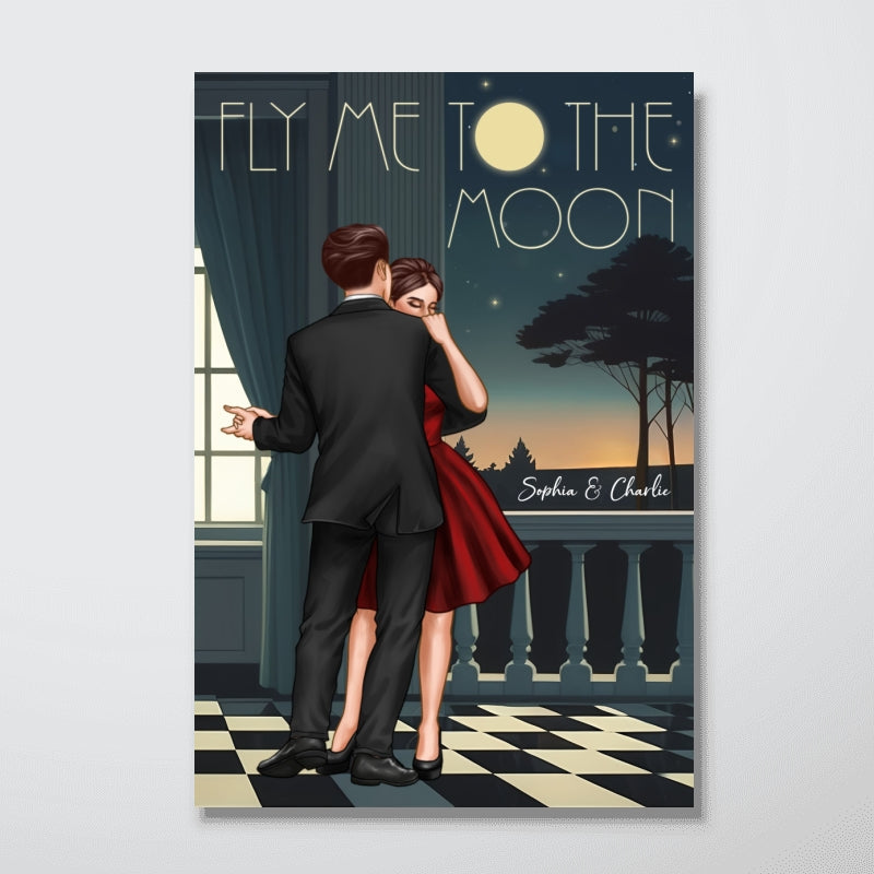 Couple Dancing In Moonlight Couple Anniversary Gift  Gift Personalized Poster