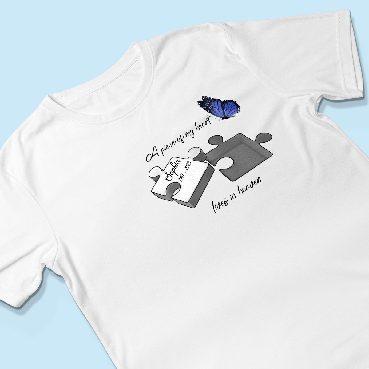 A Piece Of My Heart Lives In Heaven Memorial Gift Personalized Shirt