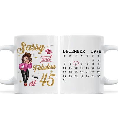 Sassy & Fabulous Birthday Calendar Pretty Woman Personalized Mug