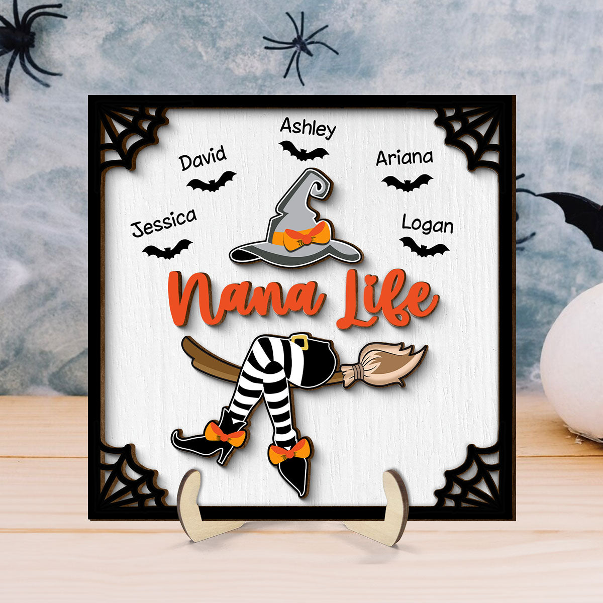 Grandma Witch Halloween Personalized 2-Layer Wooden Plaque, Gift For Grandma