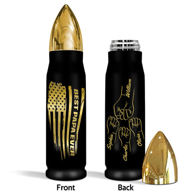 Nation Flag Best Dad Grandpa Ever Personalized Bullet Tumbler, Gift For Dad, Grandpa, Husband