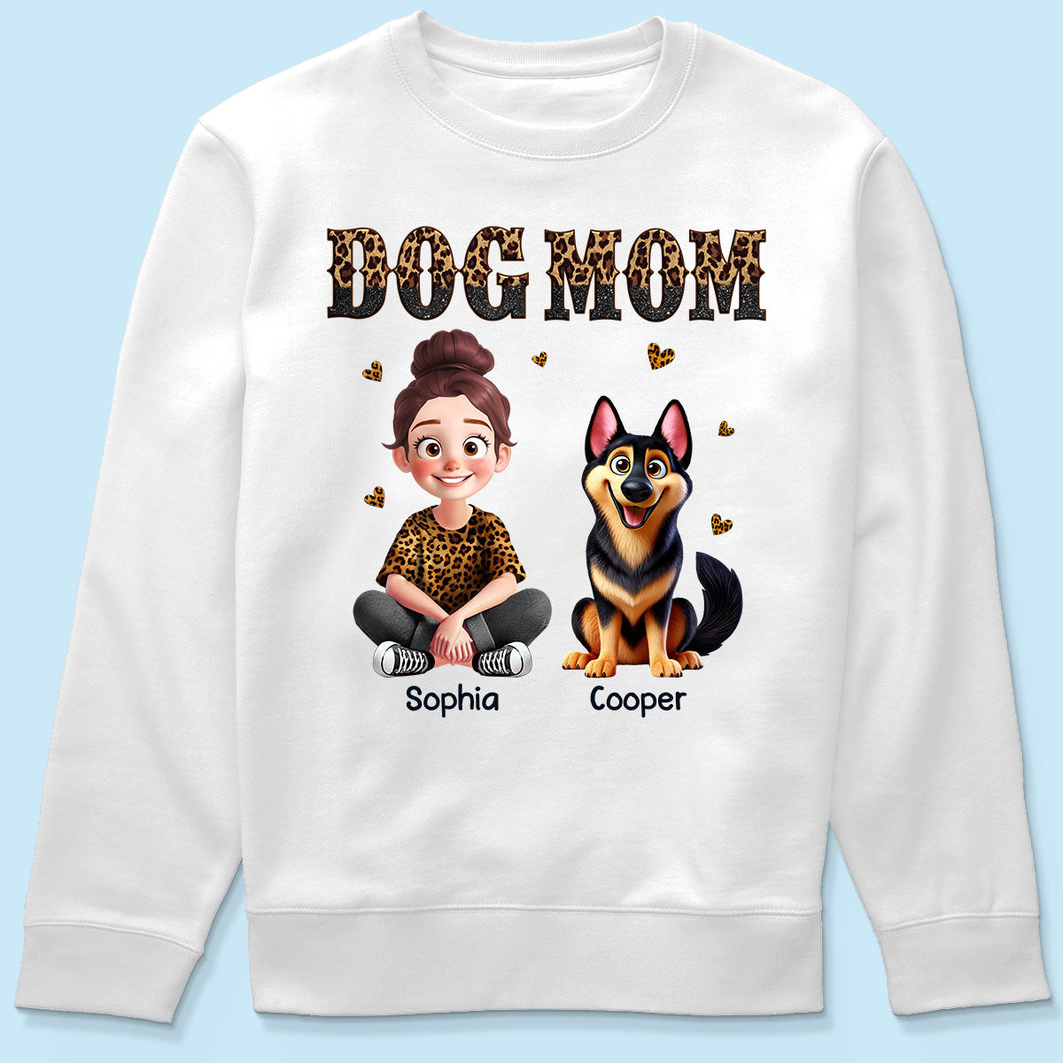Leopard Dog Mom Animation Cartoon Personalized Shirt, Gift For Dog Lovers