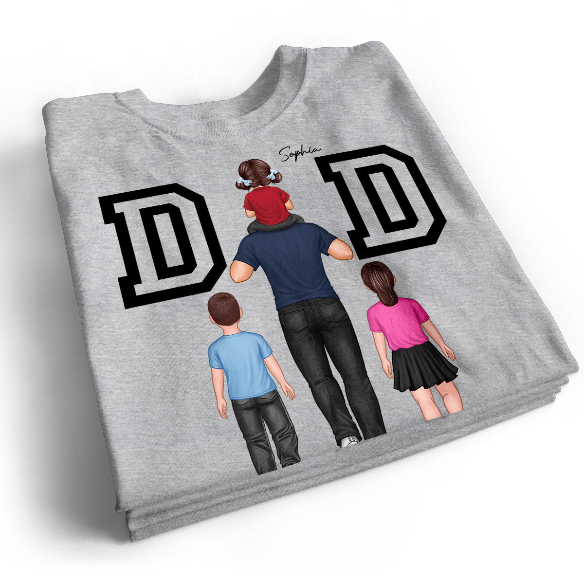 DAD Piggy Back Happy Father‘s Day Personalized Shirt
