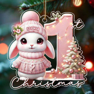 Baby's First Christmas Realistic Cute Animal Personalized Acrylic Ornament, Unique Christmas Gift For New Born New Parent
