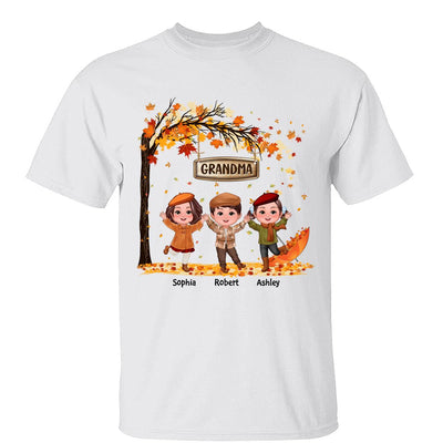Fall Season Kids Playing Under Tree Personalized Shirt