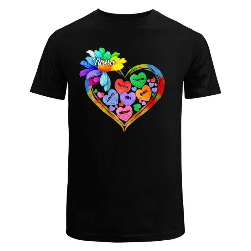 Grandma Mom Hearts Daisy Personalized Shirt