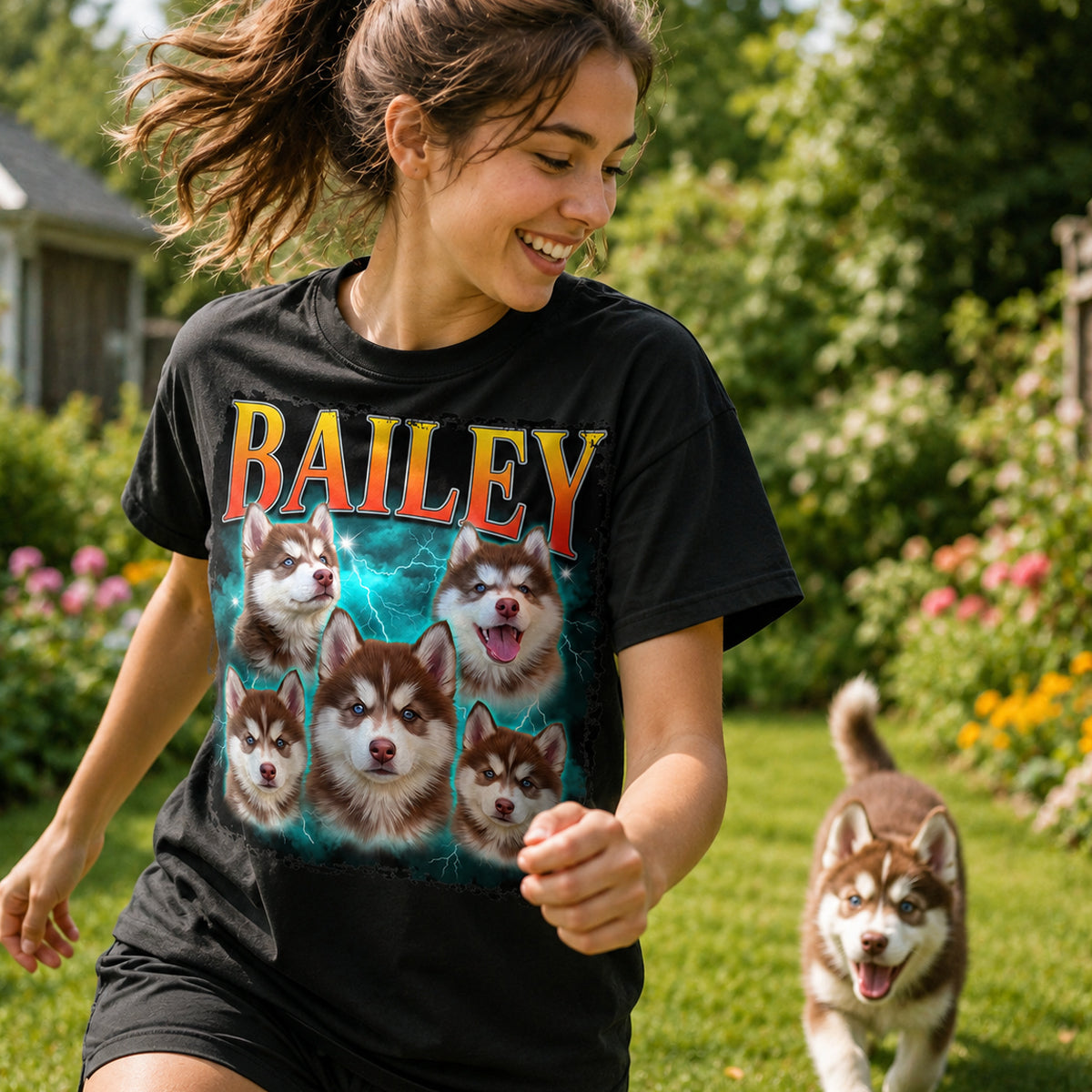 Custom Vintage 90s Dog Cat Pet - Personalized T-Shirt - Retro Bootleg Tee, 90s Rap Group Bootleg Tee