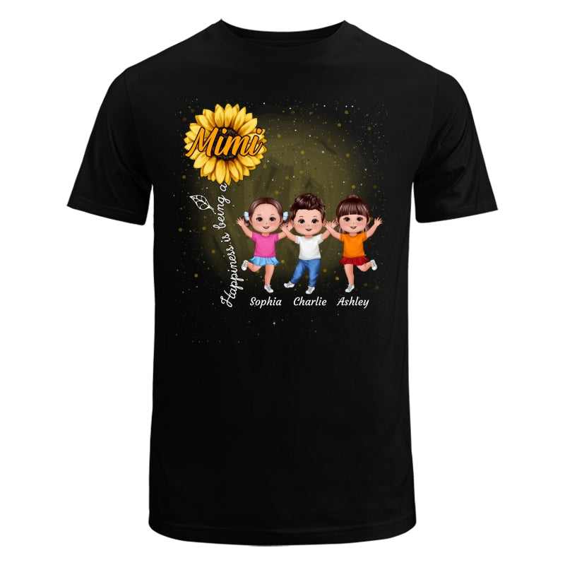 Happiness Is Being A Grandma Sunflower Happy Doll Kids Personalized Shirt