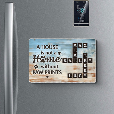 Home With Paw Prints Pet Crossword Puzzle Art Personalized Acrylic Fridge Magnet