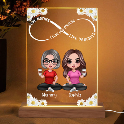 Infinity Like Mother Like Daughter Personalized Rectangle Acrylic Plaque LED Night Light
