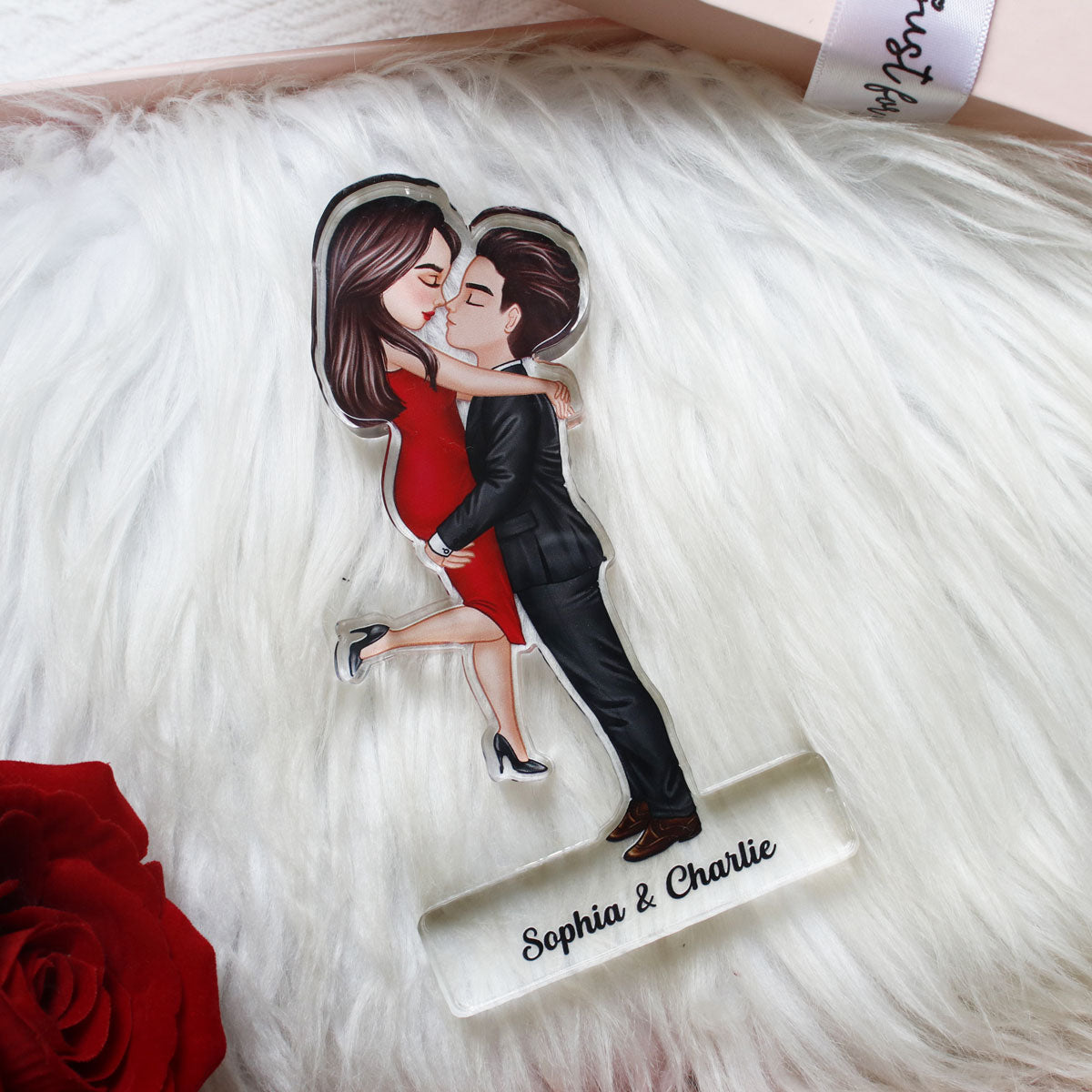Couple Hugging Kissing Gift For Him Gift For Her Gifts by Occupation Home Decor Personalized Acrylic Block Plaque