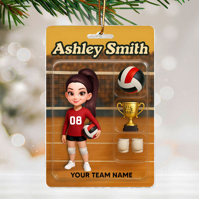 3D Effect Volleyball Player Custom Figure - Personalized Acrylic Ornament - Christmas Gift For Volleyball Players