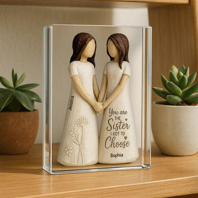You Are The Sister I Got To Choose 3D Effect Personalized Acrylic Block Plaque Birthday Gift Friendship Gift for Besties, Best Friends