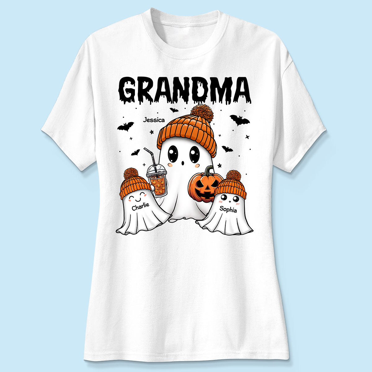 Boo Grandma Grandkids Fall Season Halloween Personalized Shirt