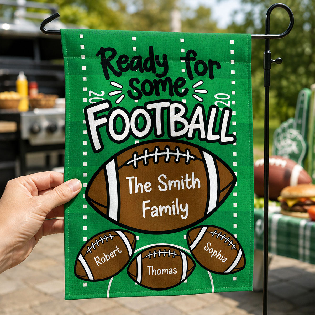 Family Ready For Some Football - Personalized Garden Flag - Football Season Decor For Family