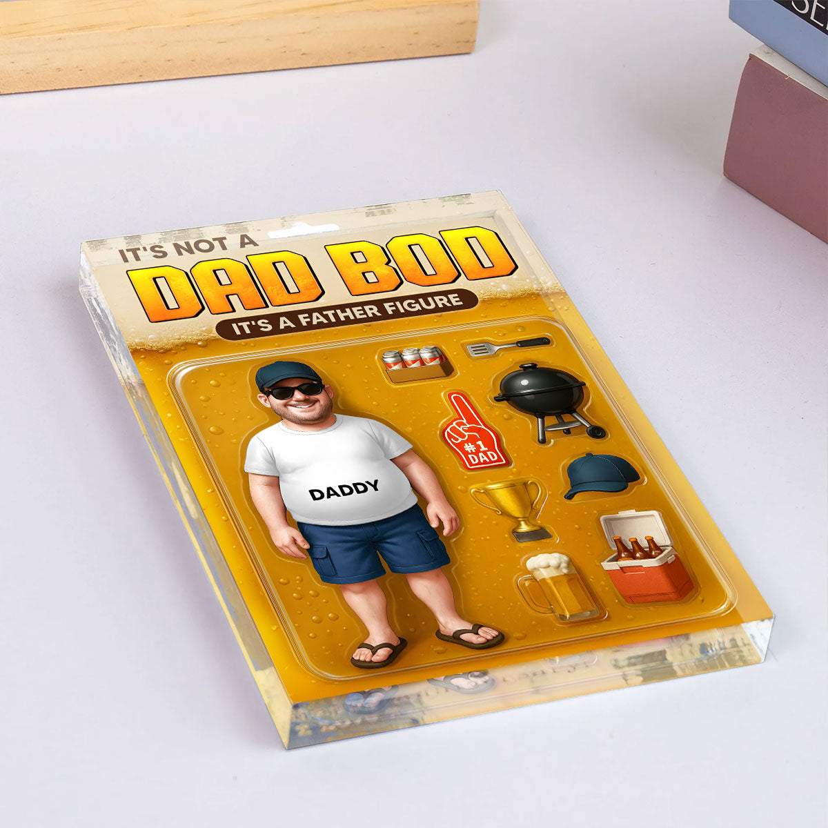 It's Not A Dad Bod, Father Figure Personalized Acrylic Block Plaque, Funny Father's Day gift