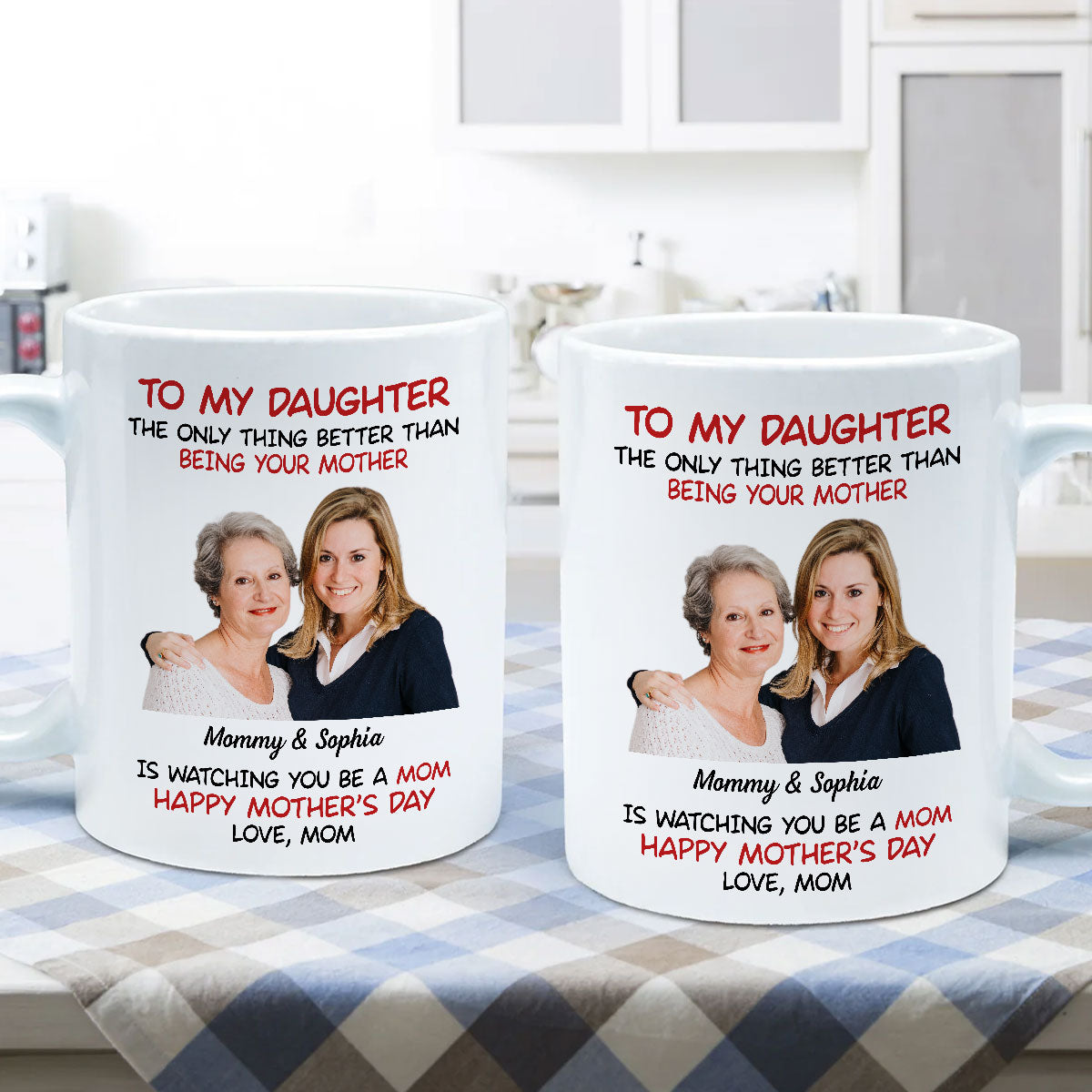To My Daughter Photo Insert Happy Mother‘s Day Personalized Mug