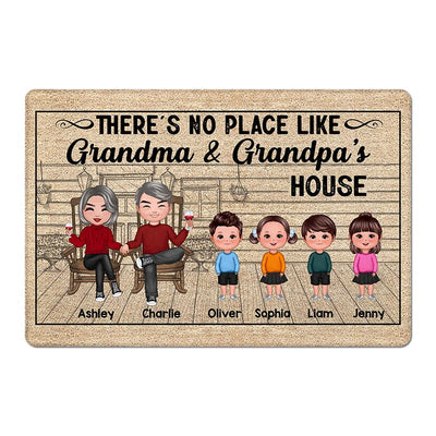 Grandma Grandpa No Place Like Grandparents Grandkids Personalized Doormat
