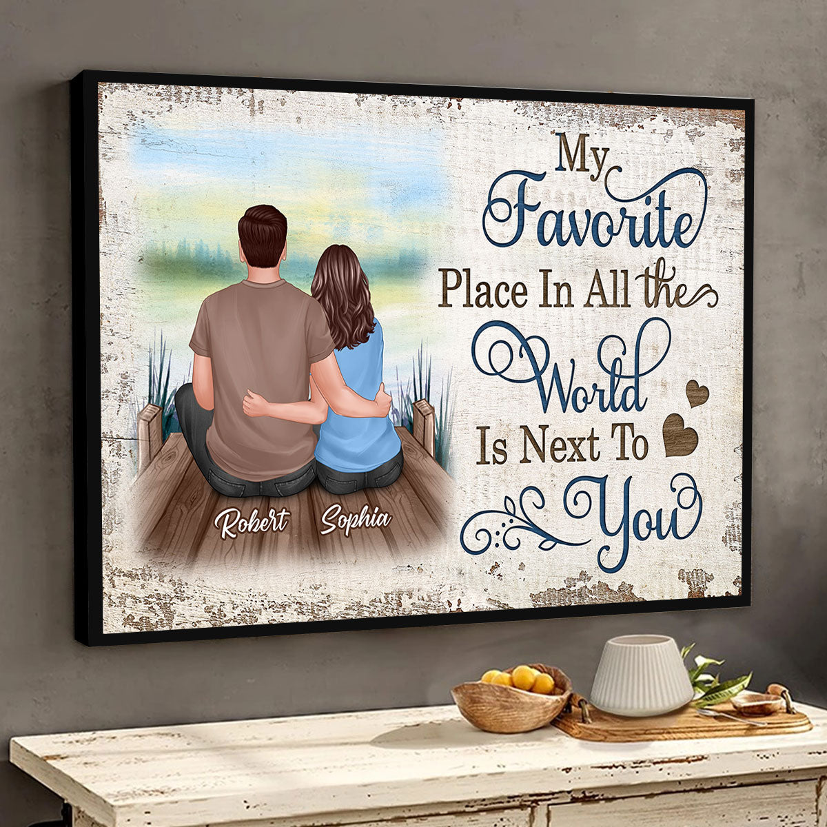 Favorite Place In All The World Couple Lake View Personalized Poster