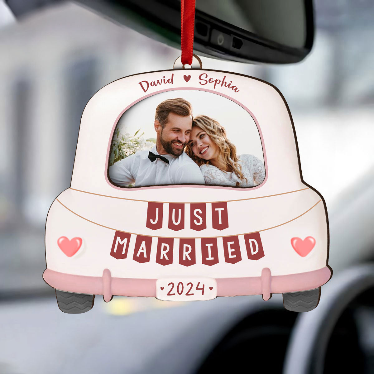 First Christmas Together Personalized Photo Frame Ornament, Newlywed Gift, Hanging Photo Car Ornament, First Car Gift, Test Pass Gift