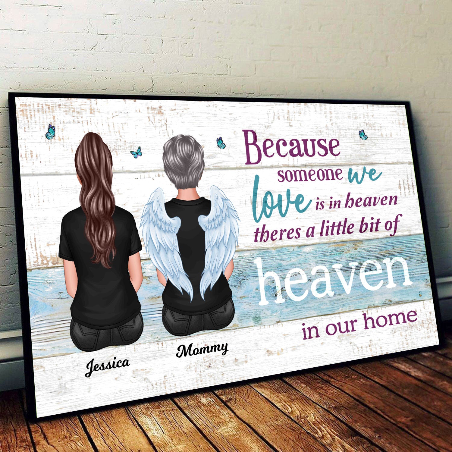 Someone We Love Is In Heaven Memorial Sympathy Gift Personalized Poster