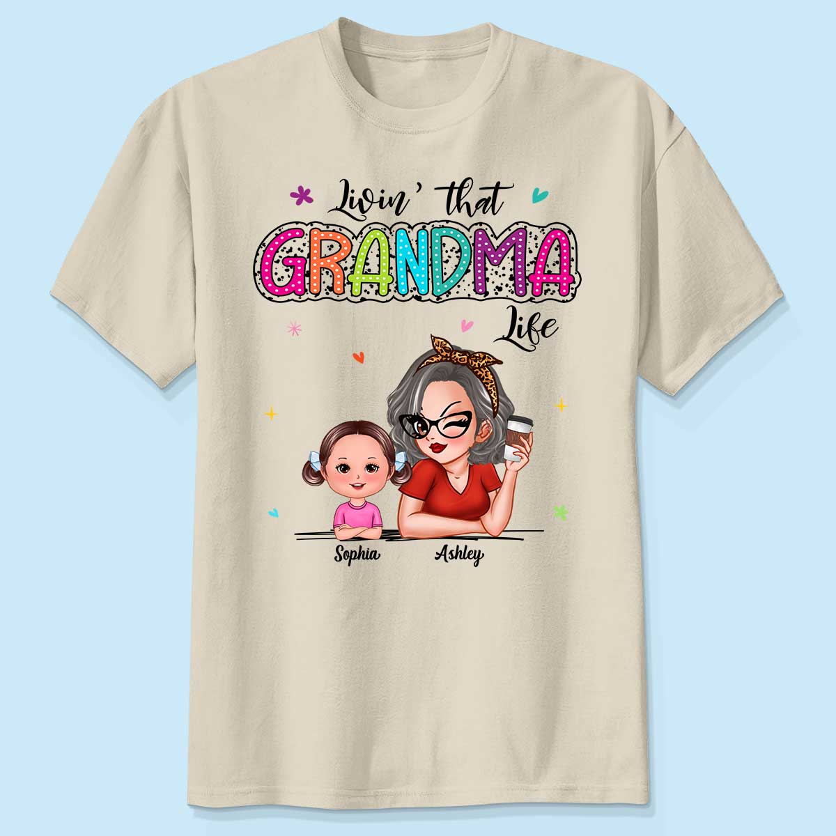 Livin' That Grandma Life Summer Vibe Dalmatian Dots Sassy Woman & Kids Personalized Shirt