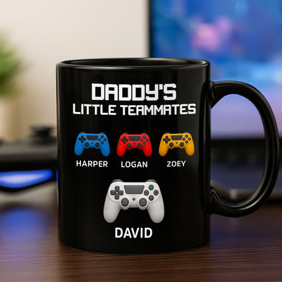 Daddy's Little Teammates Personalized Mugs, Father's Day Gift for Gamer Dads