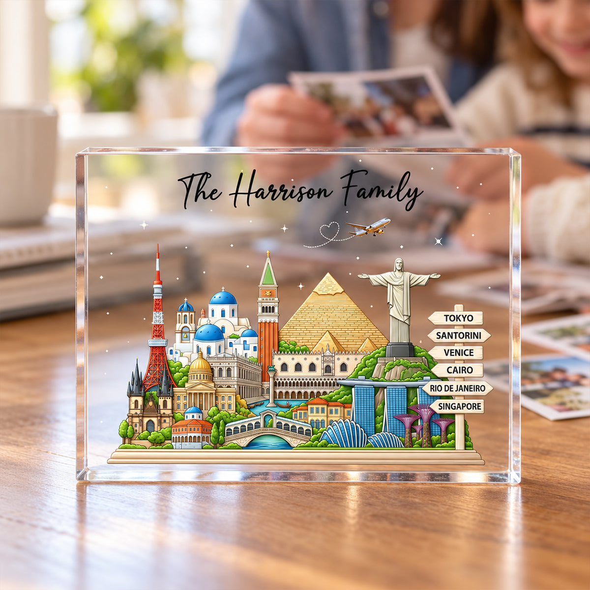 Travel Destinations The Places You've Been Landmarks - Personalized Acrylic Block Plaque - Traveling Destination Keepsake, Gift For Traveling Lovers