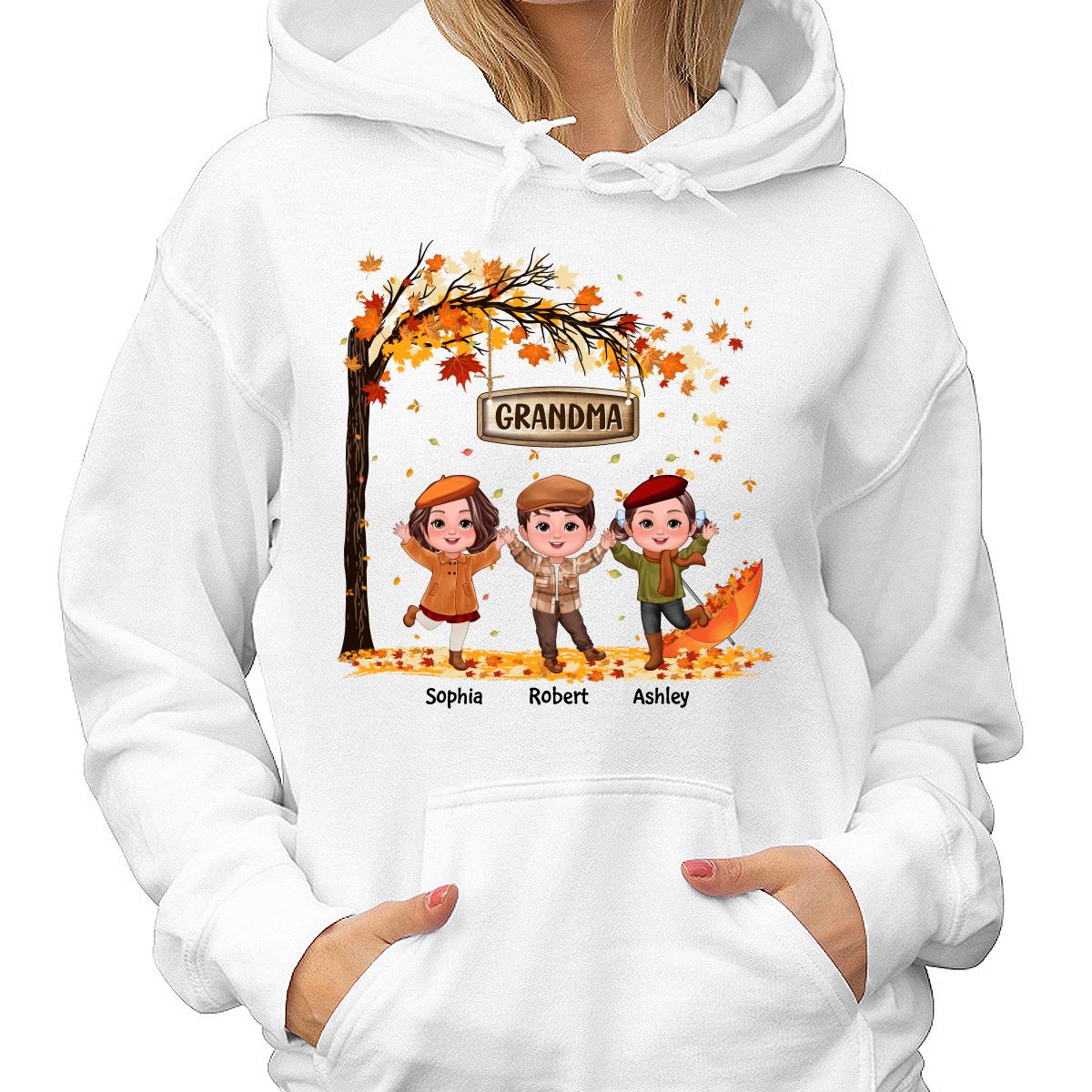 Fall Season Kids Playing Under Tree Personalized Shirt