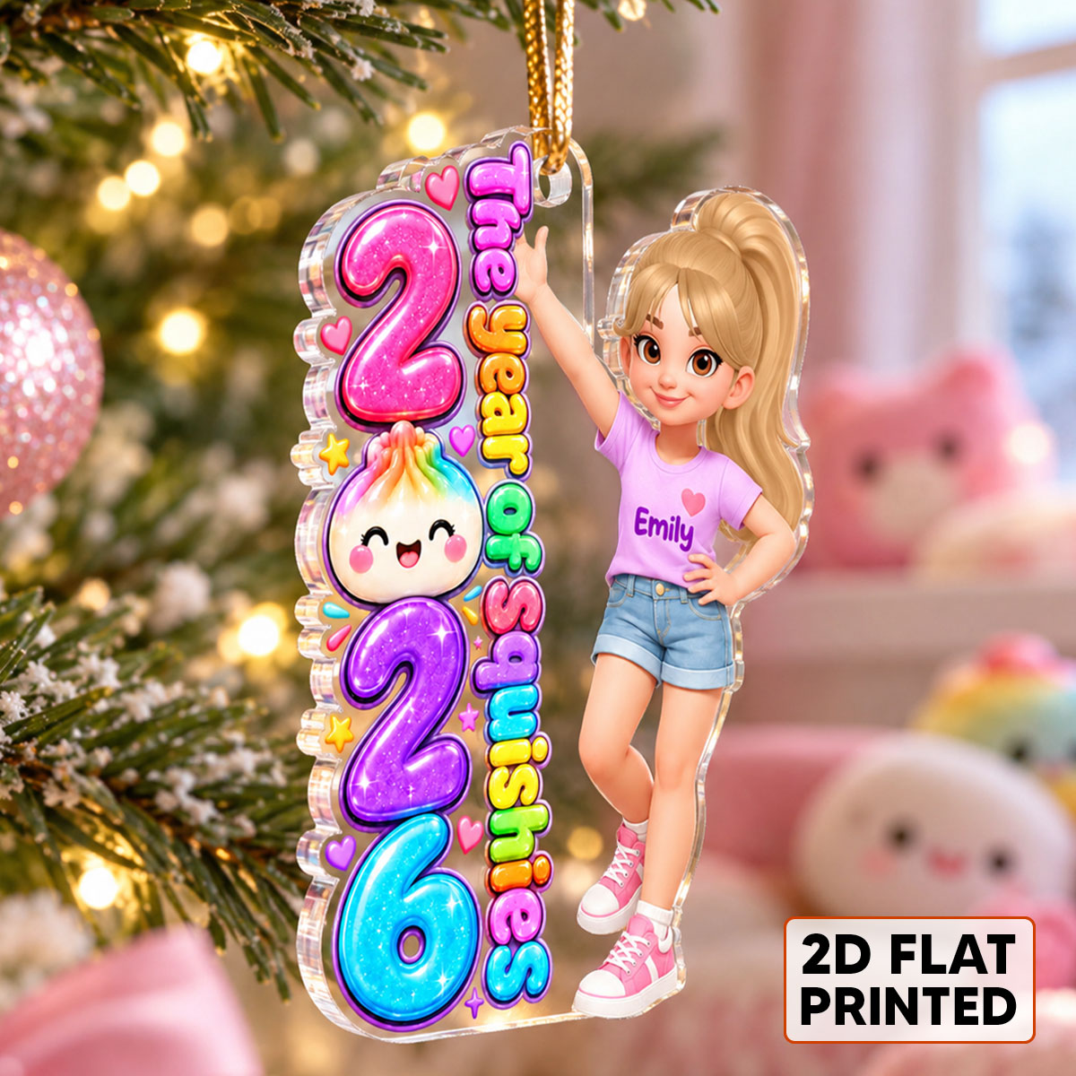 Just A Girl Who Loves Squishies The Year Of Squishies - Personalized Acrylic Ornament - Christmas Gift For Girl, Granddaughter, Daughter