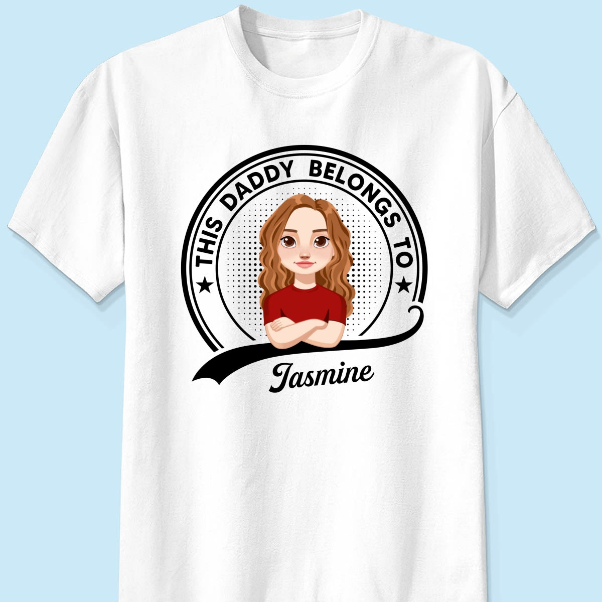 This Daddy Belongs To Retro Circle Personalized Shirt
