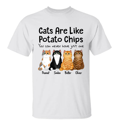 Cats Are Like Potato Chips Fluffy Cat Gift For Cat Lover Personalized Shirt