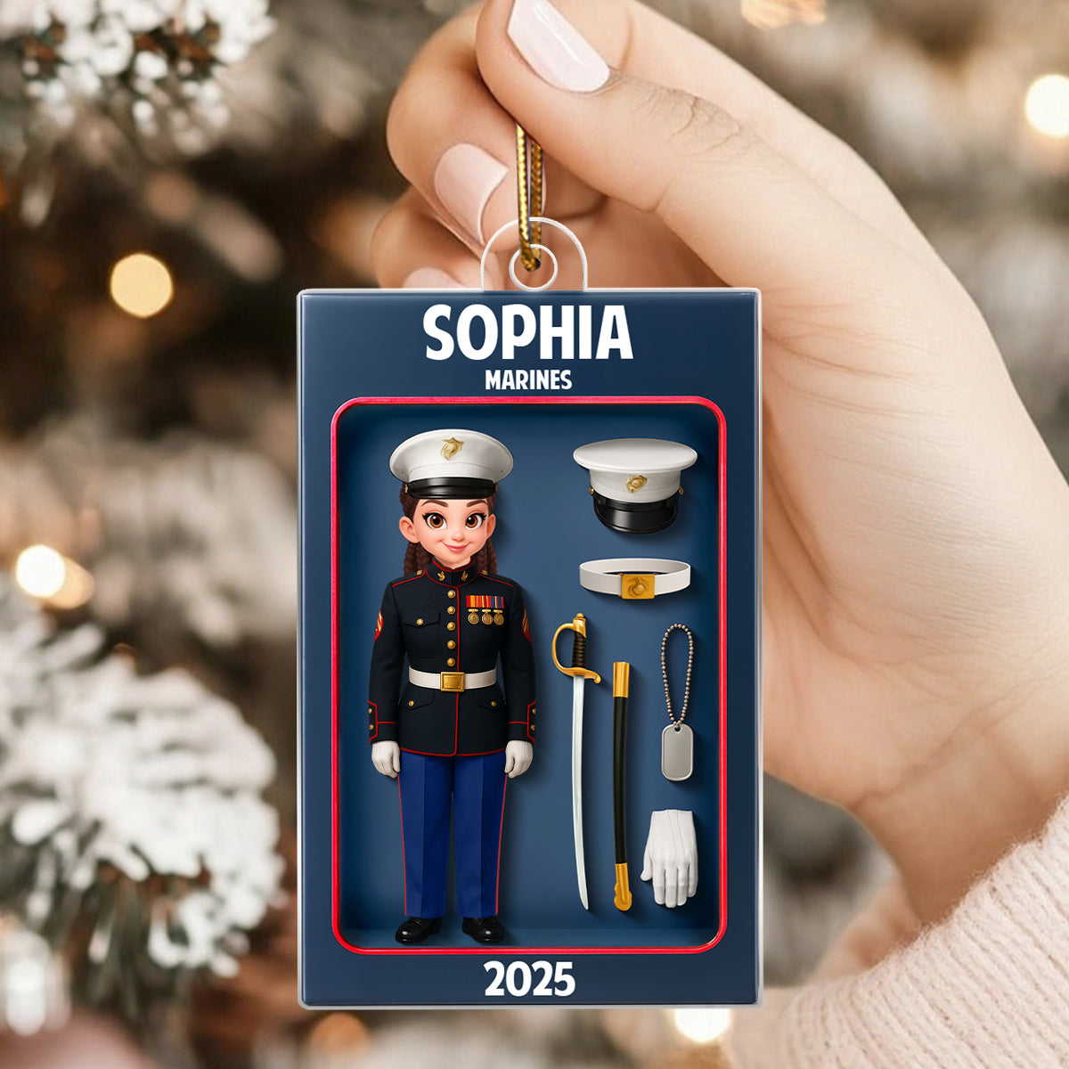 Military Action Figure - Personalized Acrylic Ornament - Special Gift For The Military