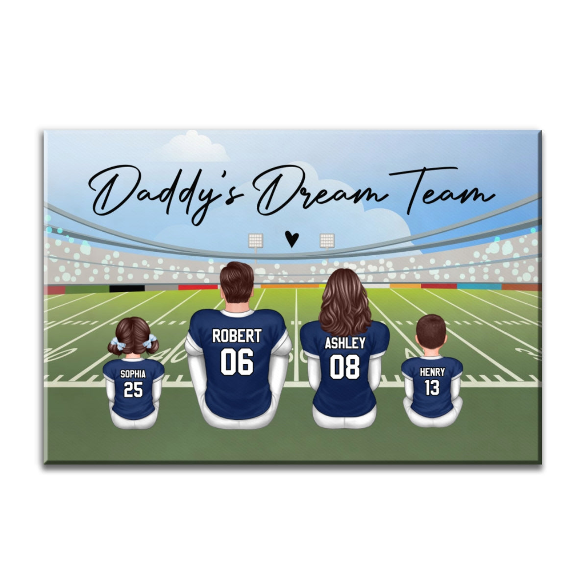 American Football Dad Team Family Personalized Canvas