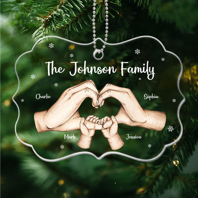 Together We Make A Family Heart Hands Personalizec Acrylic Ornament