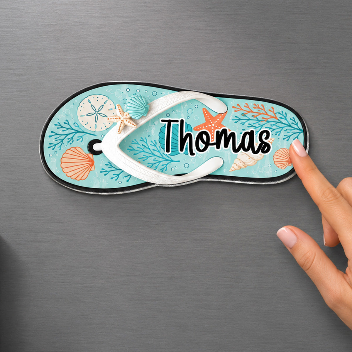 Family Cruise Flip Flop Custom Name 2D Flat - Personalized Cruise Cabin Door Magnet - Family Cruise Trip Decoration