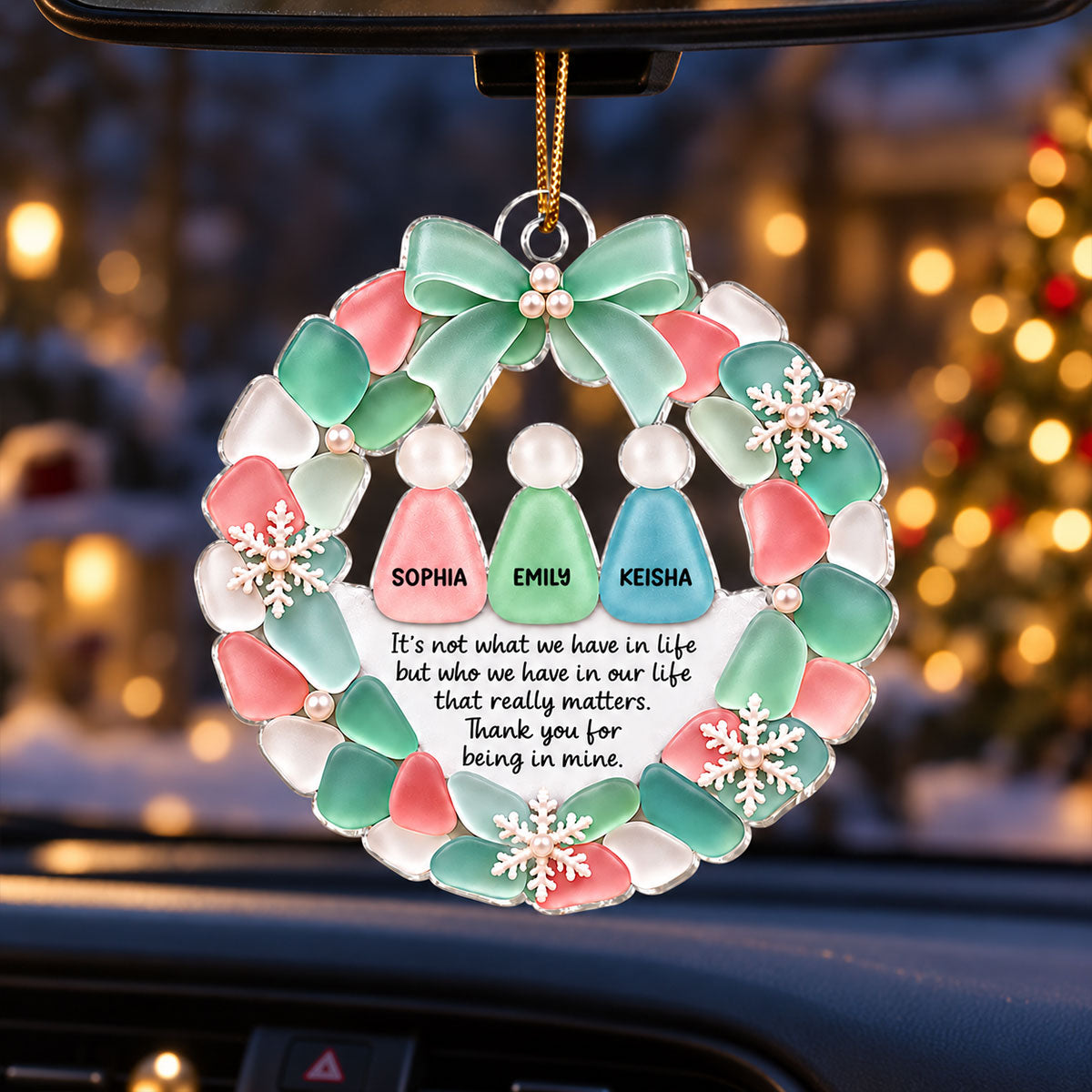 Best Friends Thank You For Being In My Life - Personalized Acrylic Ornament - Christmas Gift For Girls, Besties