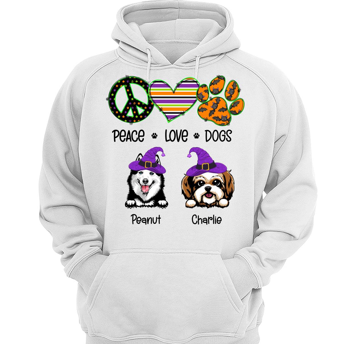 Peace Love Dogs Halloween Personalized Shirt