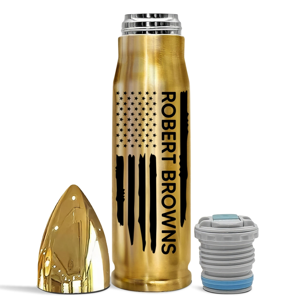 Unique Gift For Husband Dad Grandpa Flag Name Personalized Bullet Tumbler