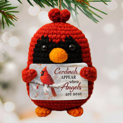 Cardinals Appear When Angels Are Near Handmade Cardinal - Crochet With Card - Upsell