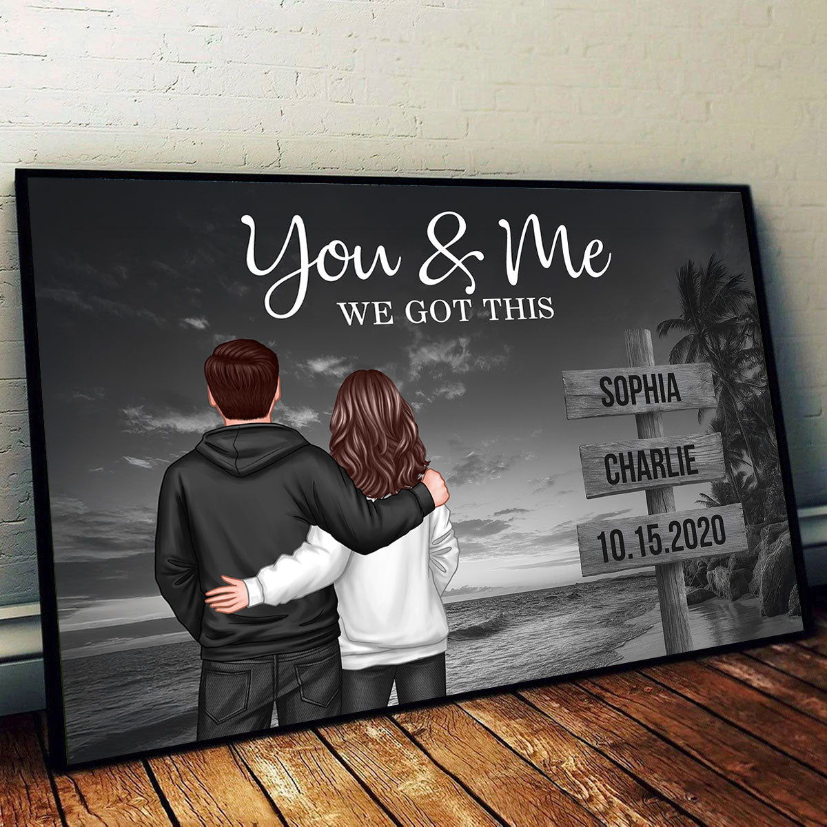 Poaster Signs Retro Couple Street Sign Beach Landscape - Personalized Poster - Heart ...
