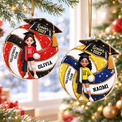 Senior Volleyball Player Graduation - Personalized Acrylic Ornament - Christmas Gift For Volleyball Players Senior, Granddaughter, Grandson, Daughter, Son