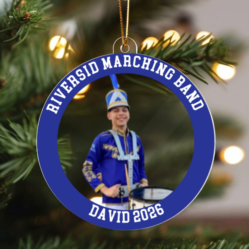 Custom Photo Marching Band - Personalized Acrylic Ornament - Marching Band Keepsake, Christmas Gift for Daughter, Son, Grandkids