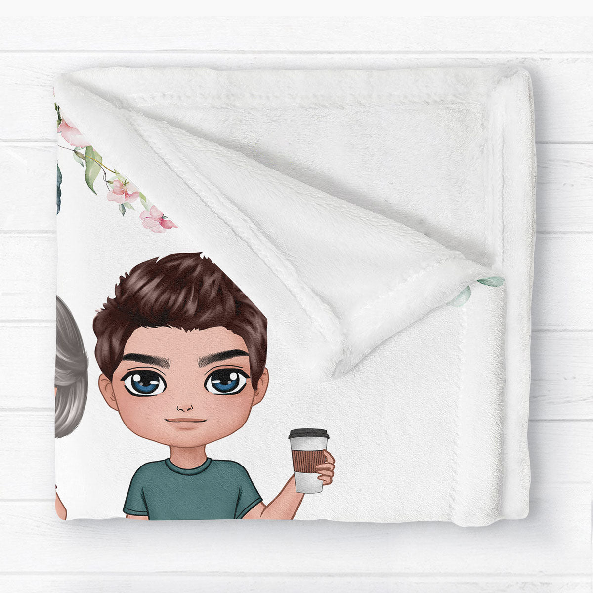 Mom We Love You Doll Mother & Children Snuggle This Blanket Personalized Fleece Blanket