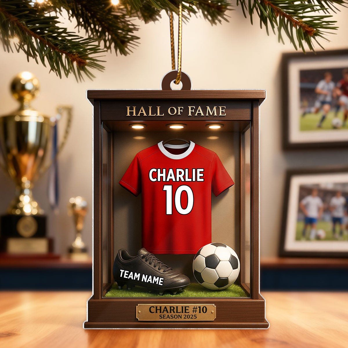 Soccer Jersey Hall of Fame - Personalized Acrylic Ornament - Christmas Gift for Sons, Grandsons, Boyfriends