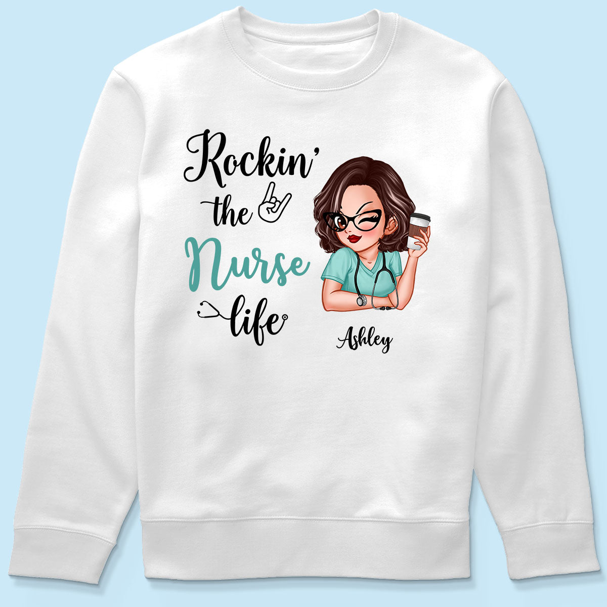 Rockin‘ The Nurse Life Personalized Shirt, Cool Gift For Nurse