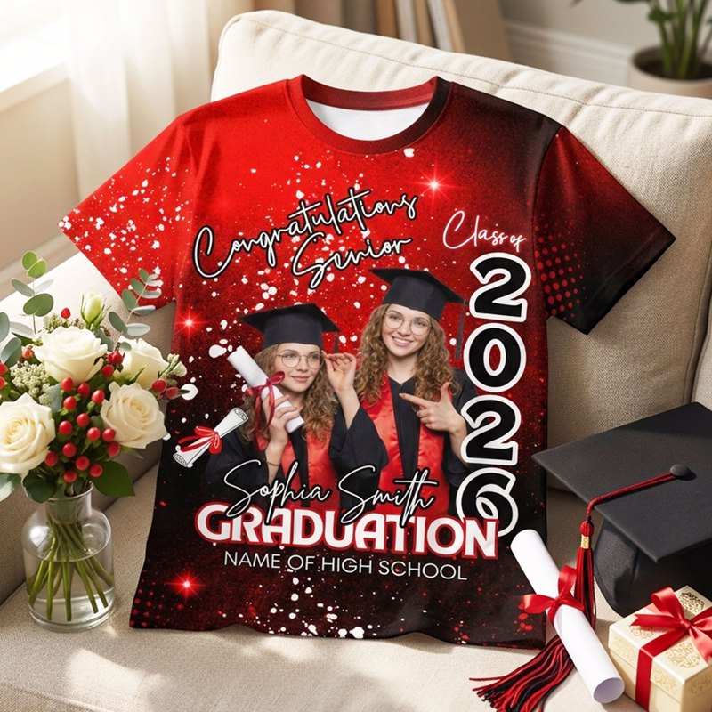 Class Of A Graduate Custom Photo - Personalized Shirt - Family Matching Graduation Shirt, Graduation Party Gift, Senior Class of 2026