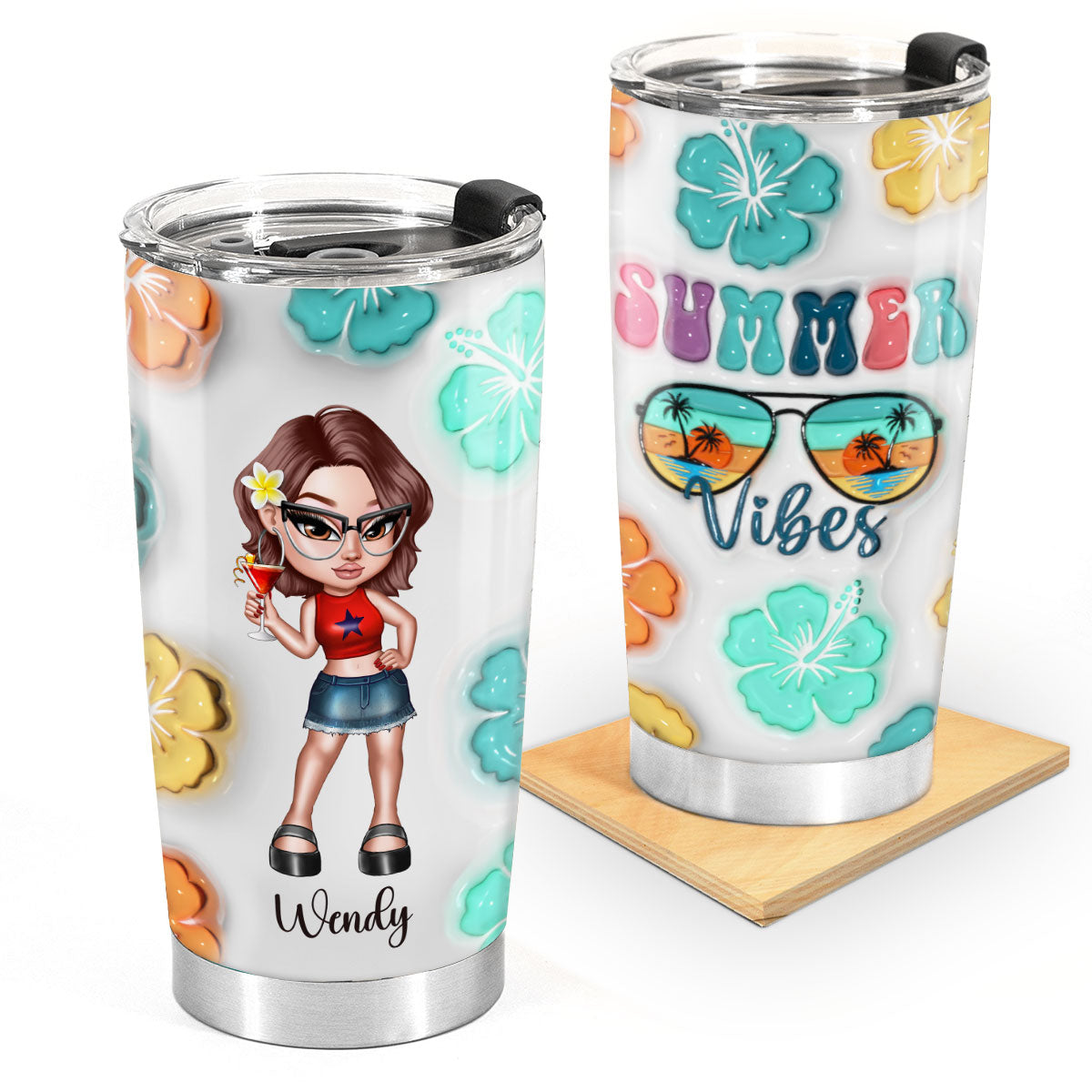 Summer Vibe Y2K Girl Retro Style Personalized Tumbler