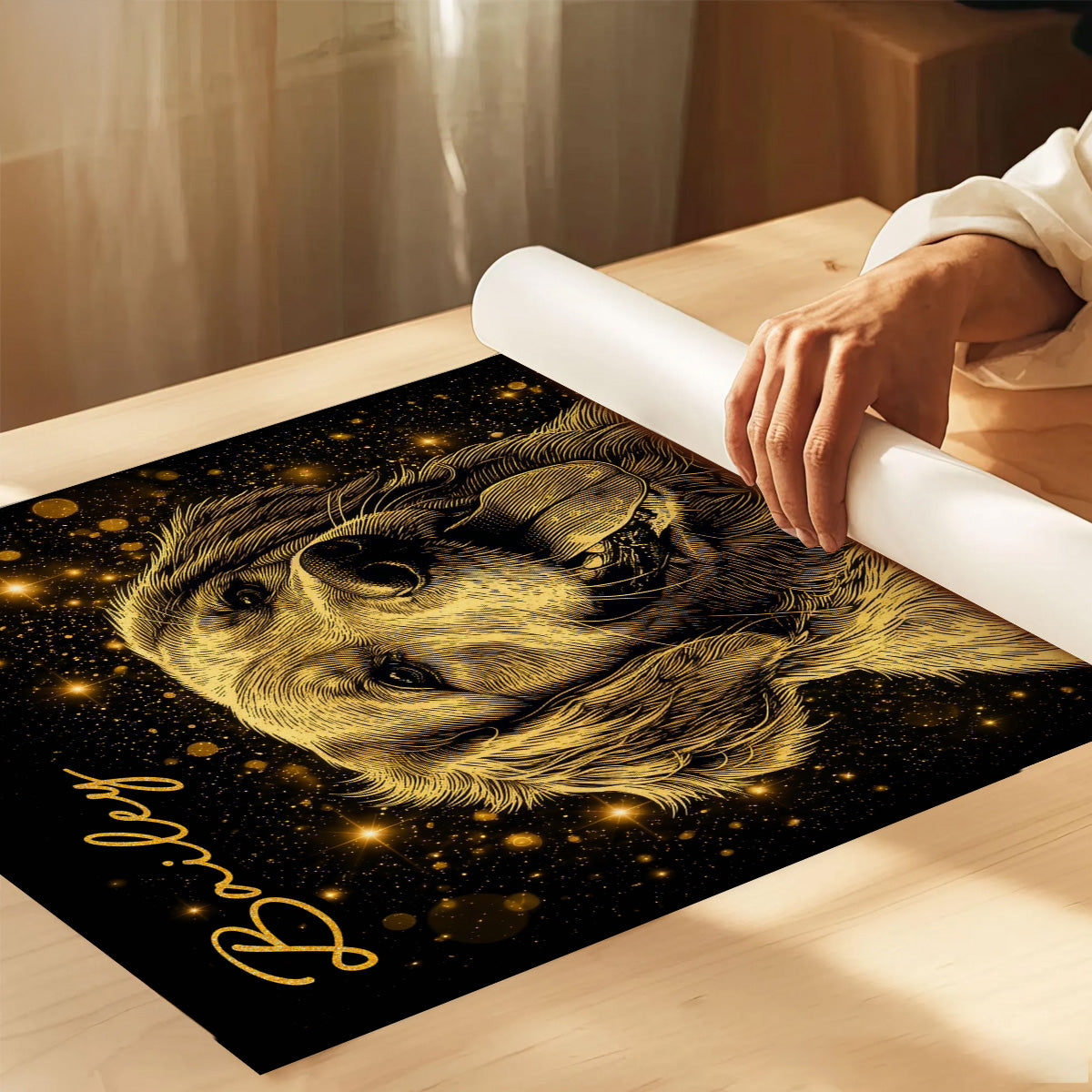 Golden Pet Memorial - Personalized Poster - Pet Loss Tribute Thoughtful Memorial from Photo